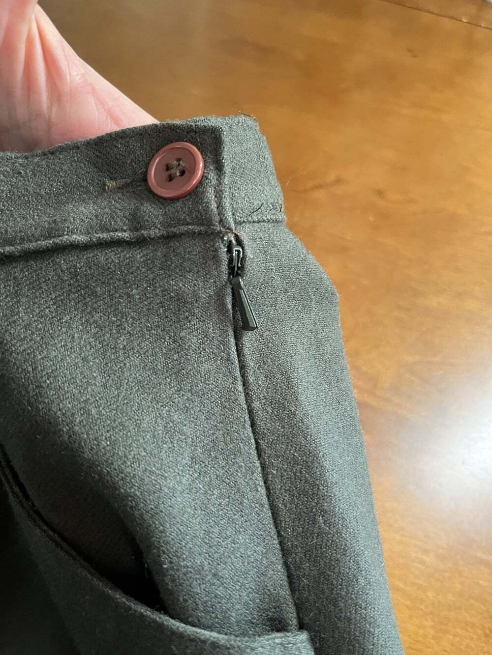 VTG Herman Geist Wool A Line Skirt Green Size 8 - Picture 3 of 8